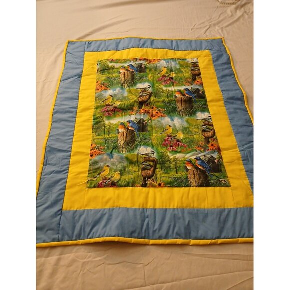 Handmade 30 X 36 Bird Design  Baby Blacket Throw - Picture 1 of 12